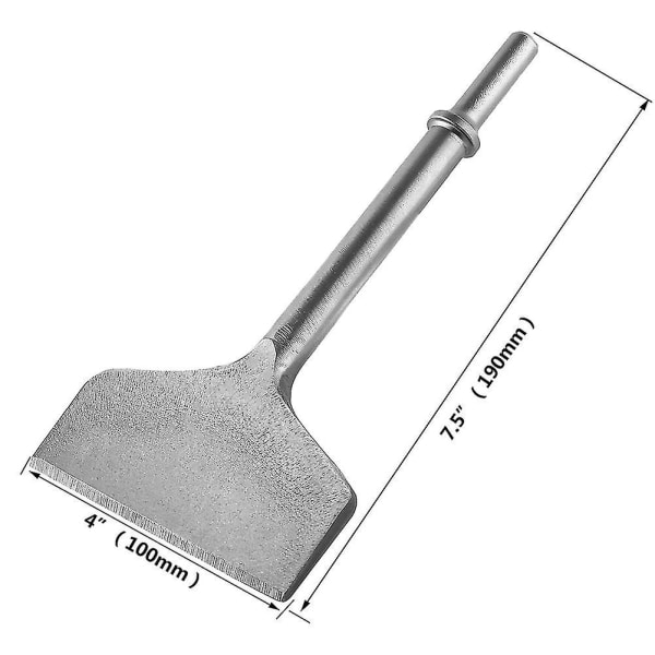 4" avlet luftmejselbit 0,401" kakel- och golvbrännare Arbeta med luftmejselhammare (4x7-b) Sølv