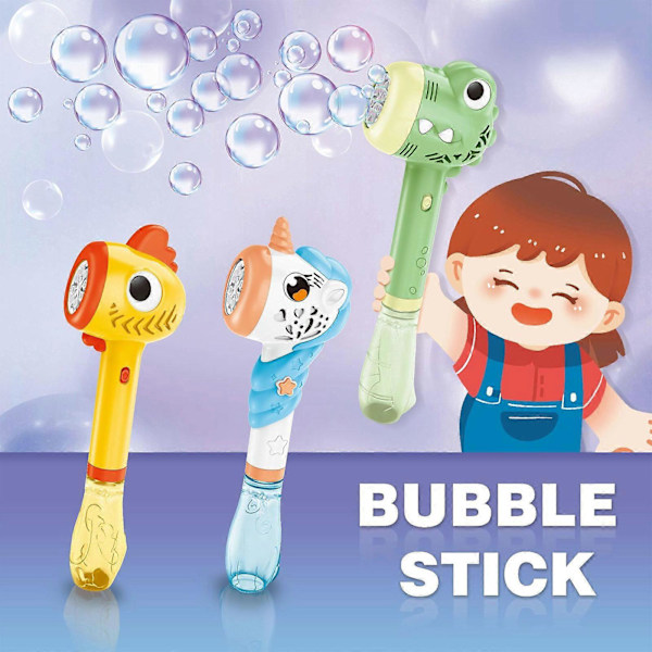 Kyckling Bubbelpistol för Barn - Ljus och Ljud Bubbelblaster - Utomhusleksak för Fester - Födelsedagspresent [YDE] Green