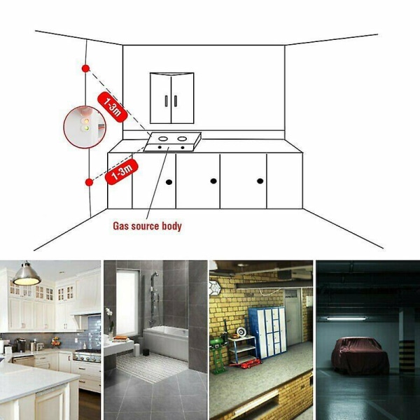 12v Gasdetektorsensor Larm Propan Butan Lpg Naturlig Husbil Husbil