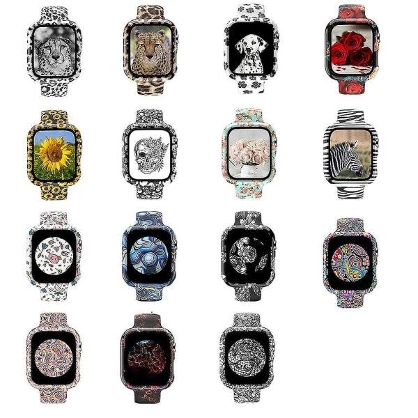 Kellon ranneke Apple Watch Series 7 41mm / & 6 & Watch & 5 & 4 40mm valkokarvaiselle Leopardille