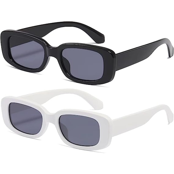 Rektangulære solbriller for kvinner Trend for menn, 2 stk
