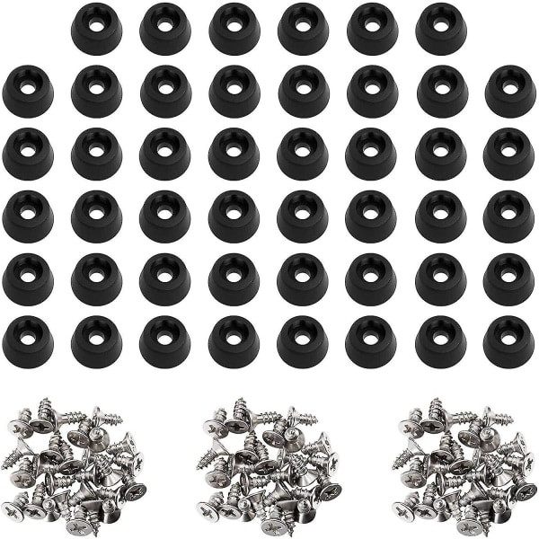 120 st mjuka skärbräda gummifötter med skruvar i rostfritt stål 0,28 X 0,59 för möbler, utvalda -ES
