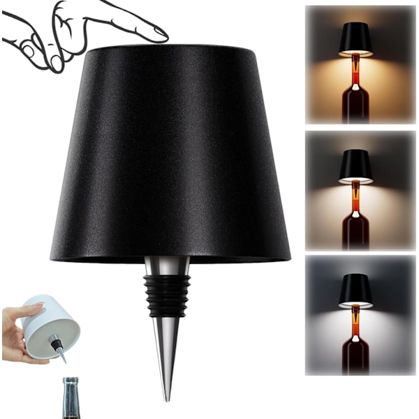Elektrisk bar bordlampe atmosfære lampe utendørs campinglampe bordlampe vinflaske nattlys Bronze