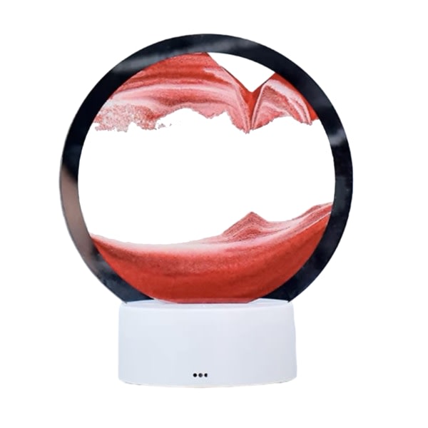 3D Kvicksand Målning Nattljus Ornament Snygg skrivebordsdekorativt ljus for hemstudierum Röd