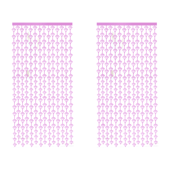 Möhippadekorationer Diamantfoliegardin - Set med 2 rosa