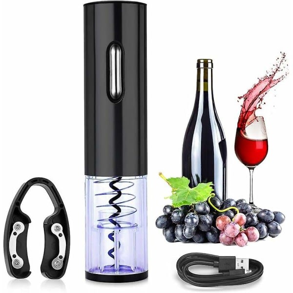 Sähköinen korkkiruuvi, automaattinen viinipullon avaaja, ammattimainen korkkiruuvi folioleikkurilla ja USB-latauksella, viinisamppanjapullo Avaa -ES