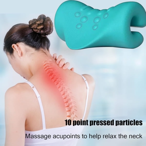 Nackbår for smertelindring i nacken - Nackmoln Cervical Neck Traction Device Kudde for ryggradsjustering, kiropraktisk avslappning av nacke og axlar