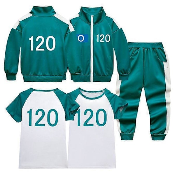 Squid Game 2-Spiller Cosplay Kostyme Treningsjakke Komplett Klesett No.120 No.120 No.120 No.120 120cm