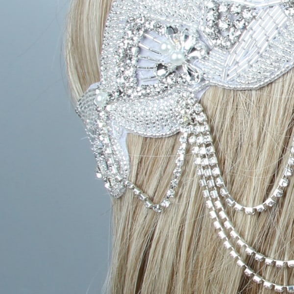 Elegant vintage stil kvinder diamant hårbånd Elastisk hovedbonader hårring fest