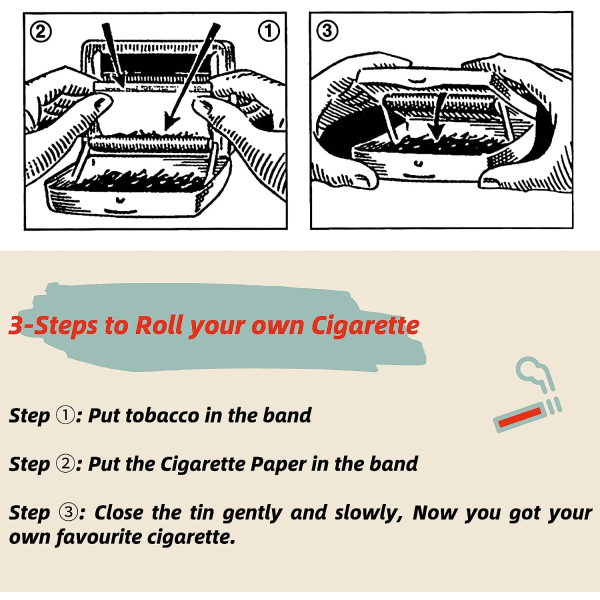 Rullemaskine Metal Red Tissue Automatisk Cigaret Tobak Rolle