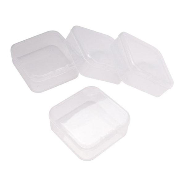 Lille gennemsigtig plastikbeholdere med hængslet låg til forsyninger, håndværk, undervisningsmidler, S