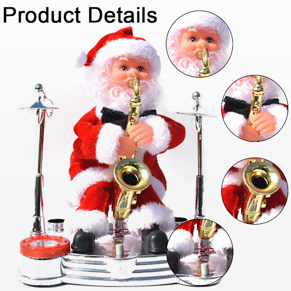 Elektrisk Jul Saxofon Dansende Musik Julemand