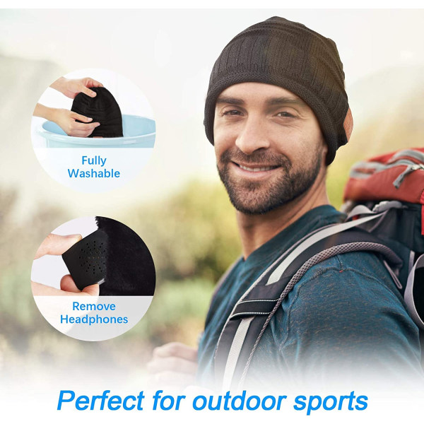 Bluetooth hat, herre vinterhue med Bluetooth 5.0 høretelefoner