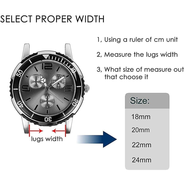 Käytettävät silikonikellon watch 20 mm pikalukituskello