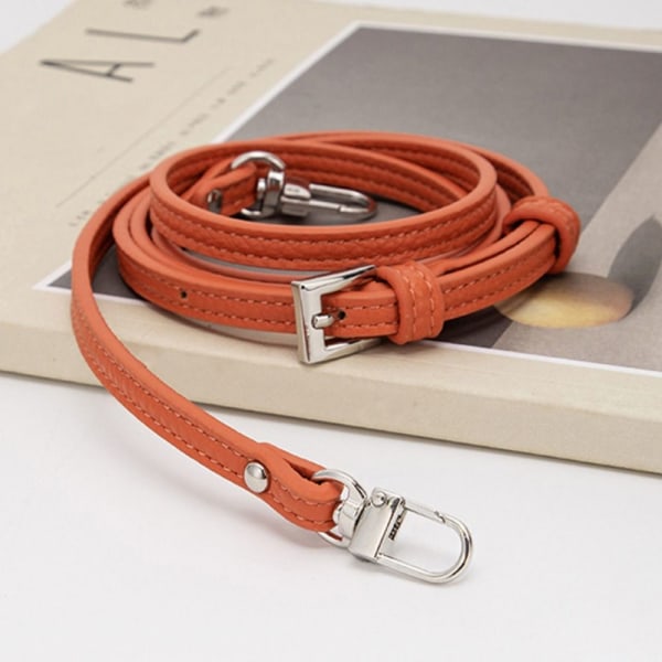 Väska Transformation Tillbehör för Longchamp mini Väskremmar Stansfri axelrem i äkta läder Crossbody Conversion Hängspä Orange-silver Strap