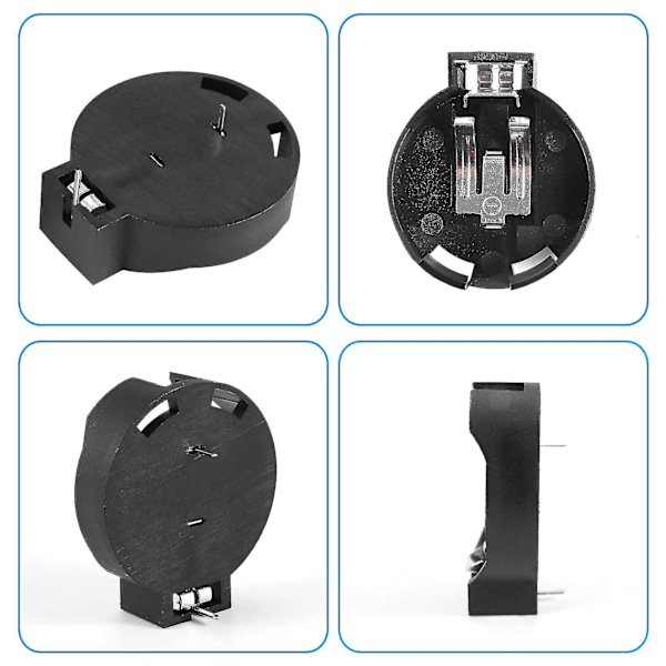 2 stk. CR2450 Knapcelle Batteriholder Bakke 2 Ben Sort