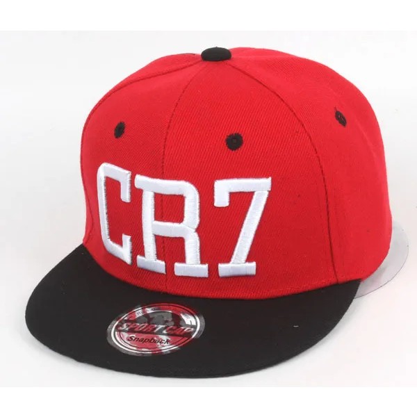 Barn Fotballstjerne Ronaldo CR7 Broderi Barn Cap Hatt Ben Gutter Jenter Sport Snapback Hip-hop Kepsar Gorras red