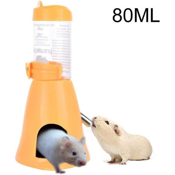 Sharewe automatisk husdjursflaska vanddispenser til hamstrar Råttor Guinea Illrar Kaniner Små djur (80 ml, gul)