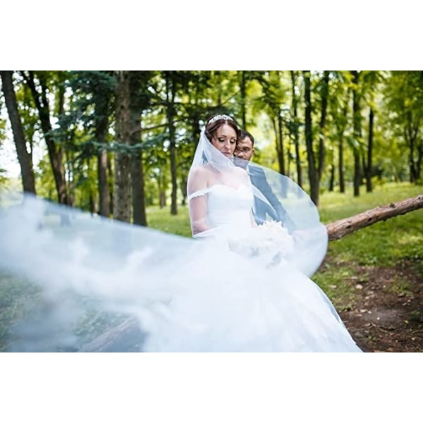 Bridal Veil Wedding Veil morsiamen yksikerroksinen häähuppu
