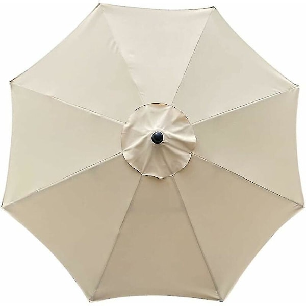 Erstatningstrekk for parasoll, 8 ribber, 3 m, vanntett, UV-beskyttende, erstatningsduk, beige