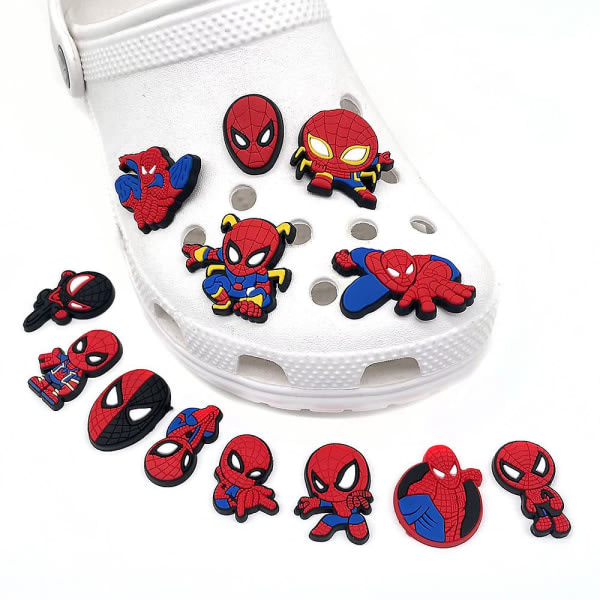 13 kpl Supersankari Söpöt Spiderman-kenkäkorut Clog Croc -kenkiin Tee-se-itse koristelu sandaalit Asusteet Lasten juhlat