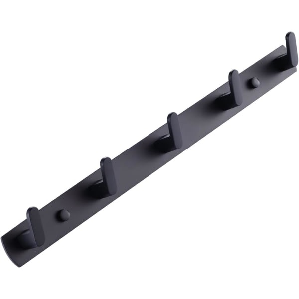 Klädkrokar Väggmonterade, mattsvart vägghängare i rostfritt stål, stark skruv i väggkrokar för klädhängare eller tyghängare 510B-5 (svart)