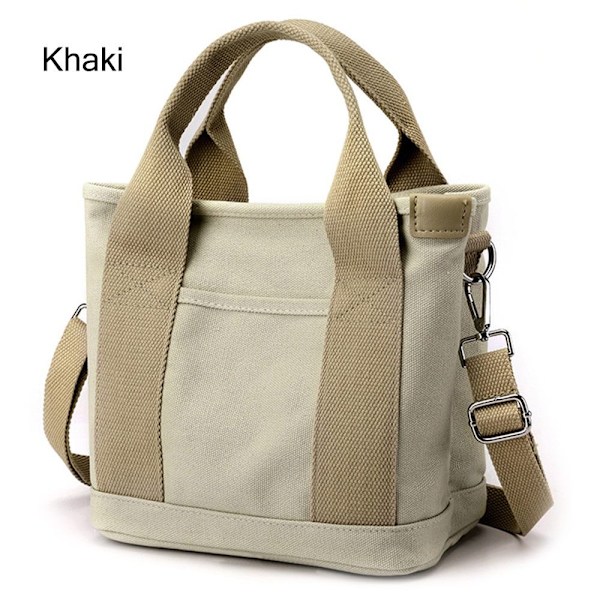 Kanvas mulepose Multi-Pocket KHAKI - høj kvalitet Khaki