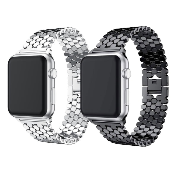 Sølv kompatibel med Apple Watch Band 45 mm 44 mm 42 mm for kvinner