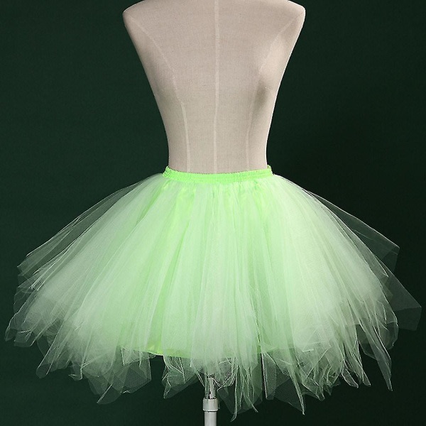 Kvinnor Mesh Tyllkjol Princess Elastisk kjol Vuxen Kort Tutu Dansande kjol Mint Green XXL