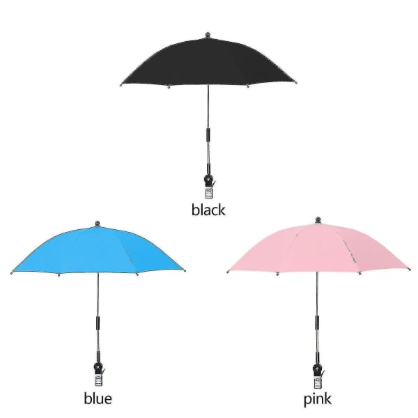 Tuolin sateenvarjo yleiskäyttöisellä klipsillä 360 säädettävä aurinkovarjo