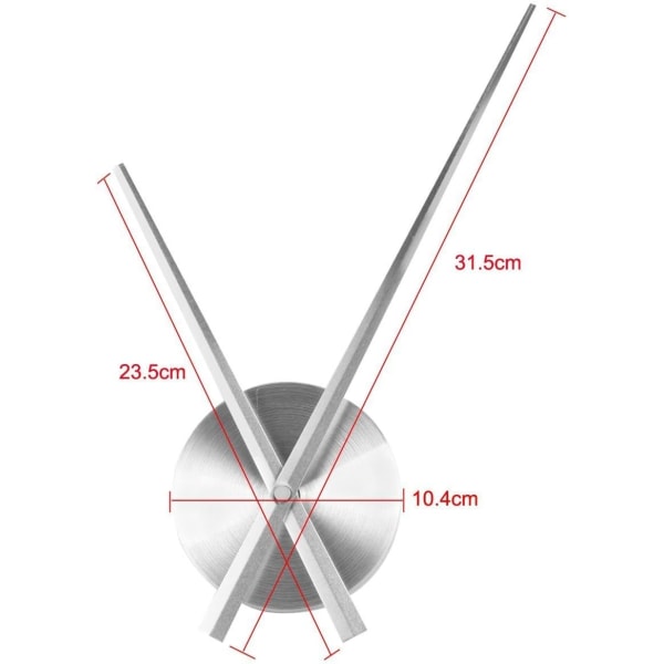 3D-kelloviisari, DIY suuret kelloviisarit, seinäkellot 3D sisustus, kvartsikoneistotarvikkeet (musta)