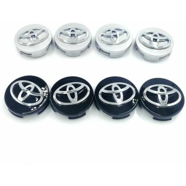 Toyota 4 62 mm Hjul Center Cap med Sort Logo Badge