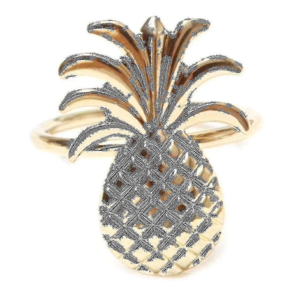 12 stk. Ananas Servietring Metalbelægning Servietring Ring Stativ Bryllup Ferie Fest Bord Dekoration