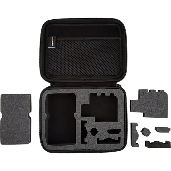 Basics - Medium Actionkamera Skyddande Fodral med Inre Skum, Bärbar och Lätt, 22,9 x 17,8 x 6,4 cm, Enfärgad, Svart D