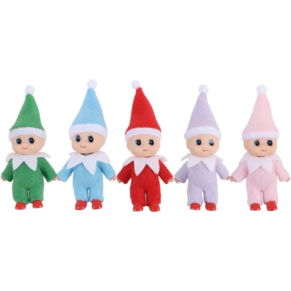 Fargerikt kostyme Vinyl Face Plush Dolls Elf for juleferie nyttår