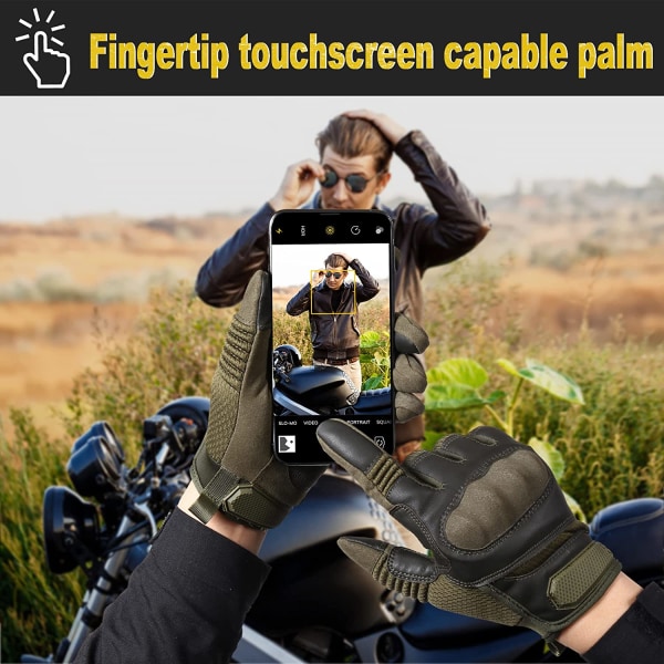 Pekskärm flexibla helfingerhandskar för motorcykelcykling Motorcykeljaktarbete utomhusutrustning
