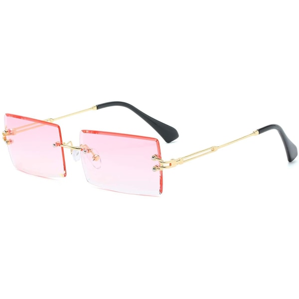 Kantløse rektangelsolbriller for kvinner/menn Ultraligh