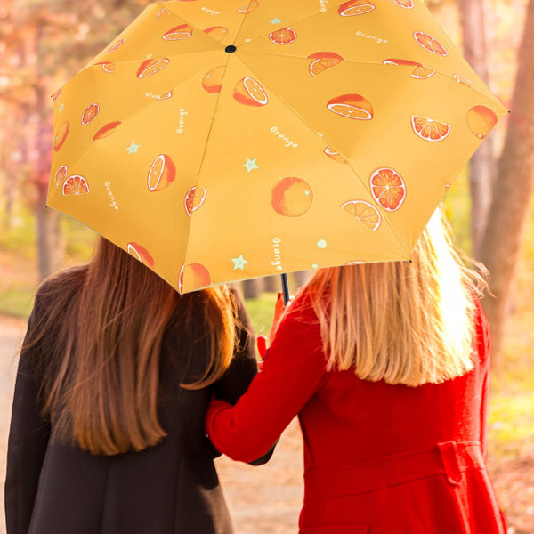 8 Rib sammenleggbar reiseparaply, automatisk åpnings- og lukkeknapp, UV-bestandig paraply med ergonomisk håndtak, bærbar paraply for menn og kvinner,