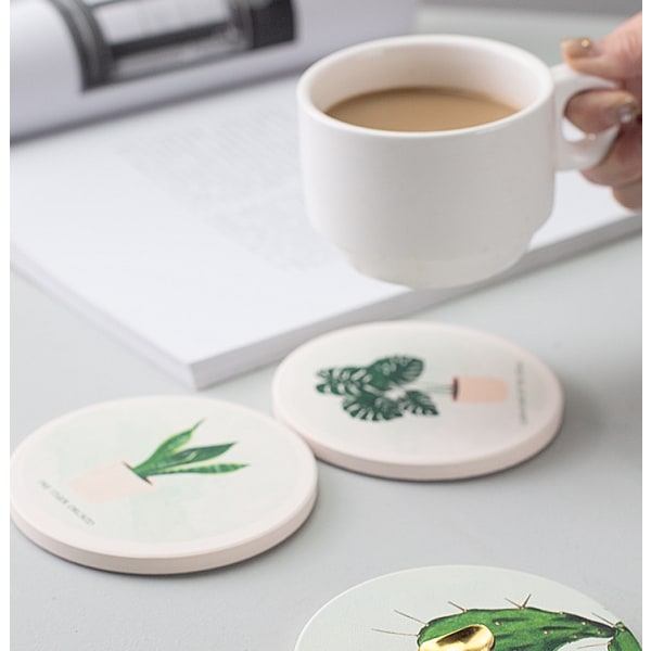 Mønster Creative Tea Coasters Diatomite Plant Coasters Absorberende Fa