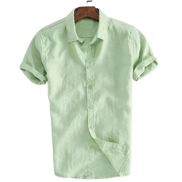 Miesten Topit Summer Beach Lyhythihainen napillinen rento paita vihreä 3XL