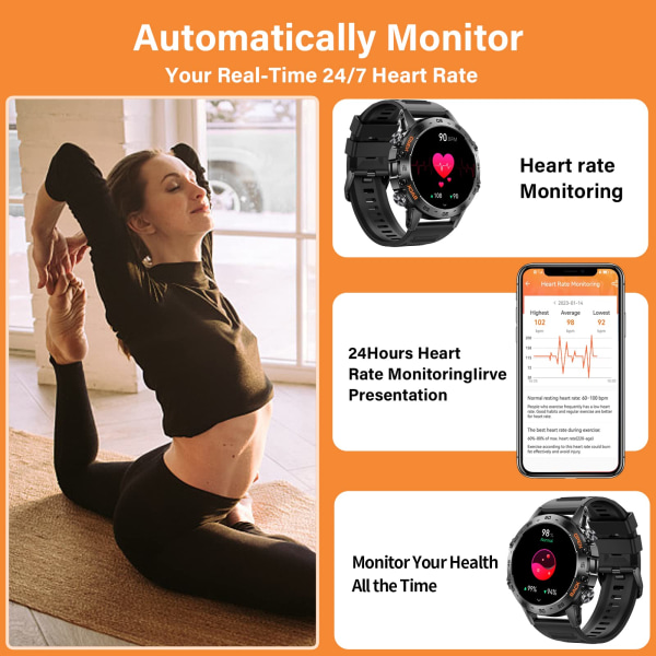 Watch, Bluetooth puhelut, Health Tracker Healla