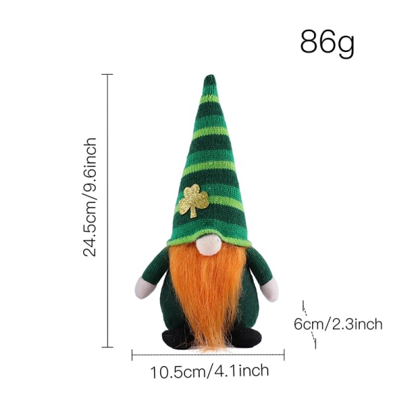 Irish Festival Ansiktslös Gnome Doll Supersöt mjuk plyschleksak Kreativ skrivbordsdekoration för hem Vardagsrum Sovrum Hane