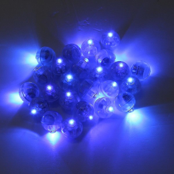 25 st 1,7 cm rund led ballongljus glödande ballongljus födelsedag bröllopsdekoration - blå