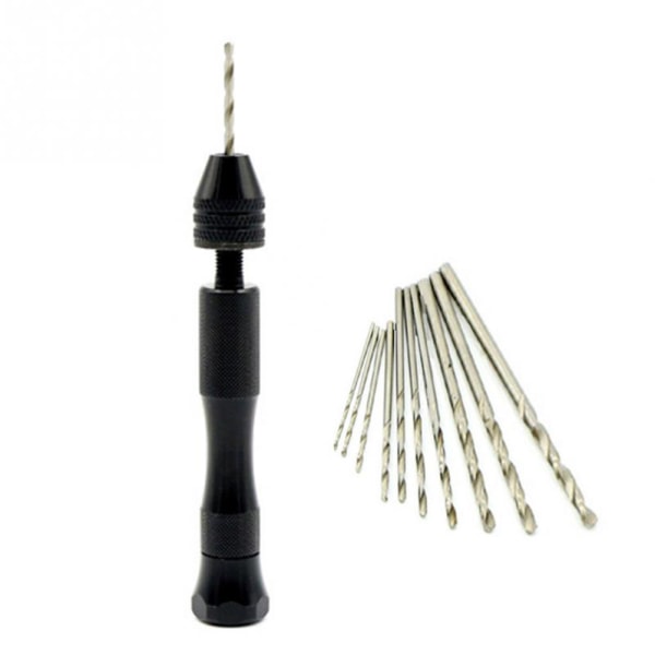 11x/ Set Hand Drills Twist Drill Drilling Jewelers Maker Hobby black