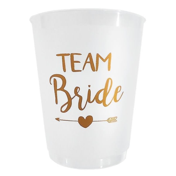12 stk Team Bride Plastic Cup Hønefest Gennemsigtige kopper Sæt Brud Tumblerful Bryllupsdekoration Bac