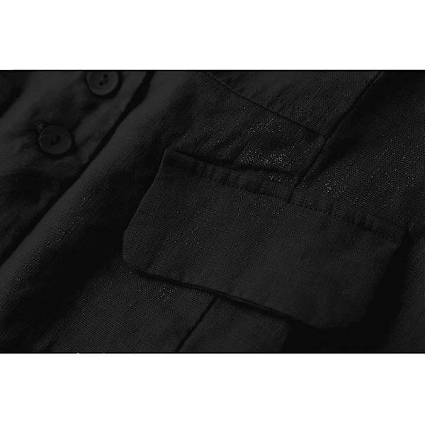 Kvindes Bomuldslinned Vest, Casual Løstsiddende V-hals Ærmeløs Vestjakke Sort Black XL