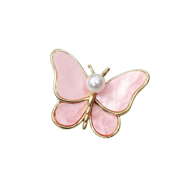 Faux Pearl Butterfly Brosje Dame Elegant Enkle Pins P