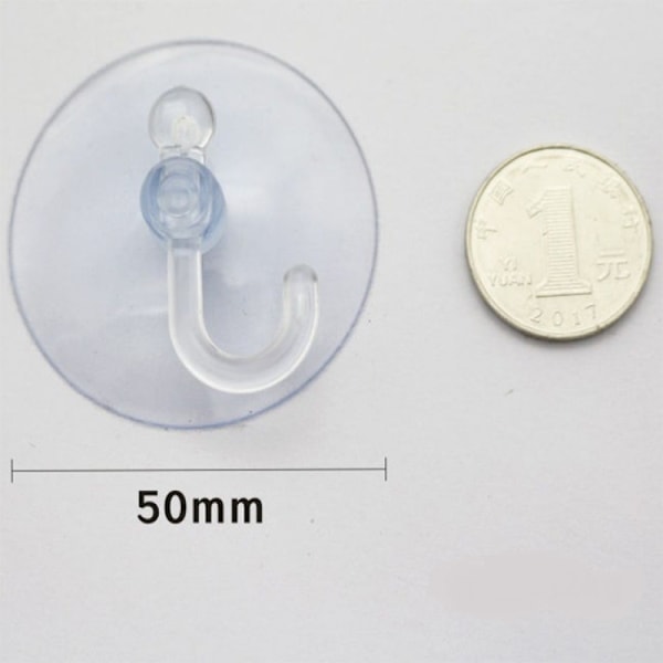 4-pakkia imukuppikoukkuja 50 mm läpinäkyvä