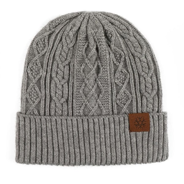Varme vintermössor for mænd Akrylstickad manschettmössa Daily Beanie Hat Claret grå