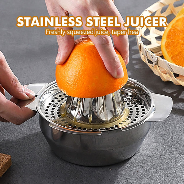 Manuell citrusjuicer, citronpress i rostfritt stål, lätt att rengöra